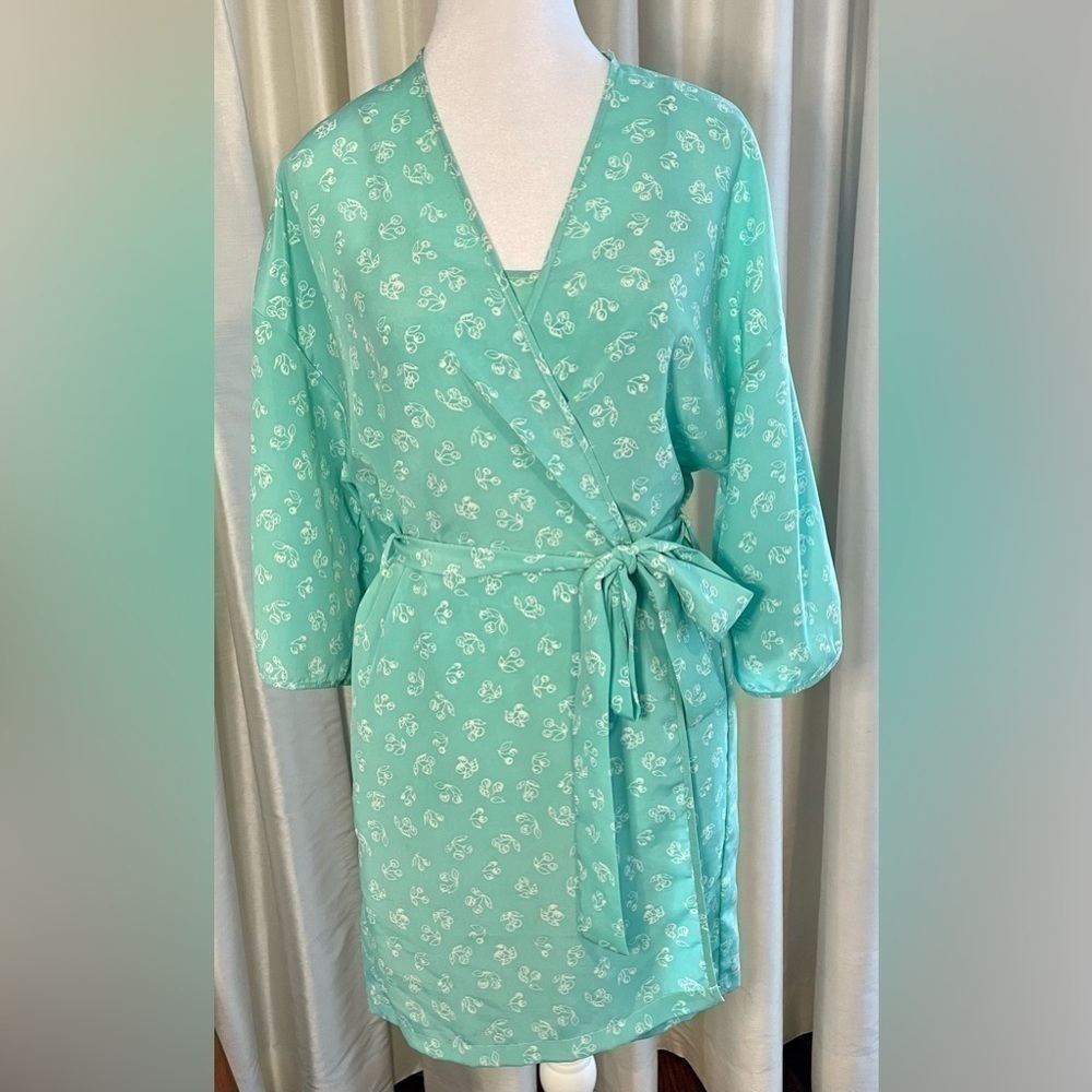 I9 - Patricia - Vintage 2 Pc Set Gown & Robe with belt and 1 right side pocket.